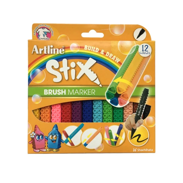 ماژیک نقاشی 12 رنگ stix brush-2