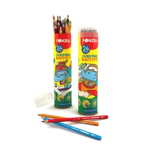 مداد رنگی 24 رنگ استوانه ای فلزی مدل Kids (برند فونزل)