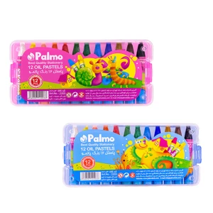 پاستل 12 رنگ جعبه طلقی (برند پالمو)