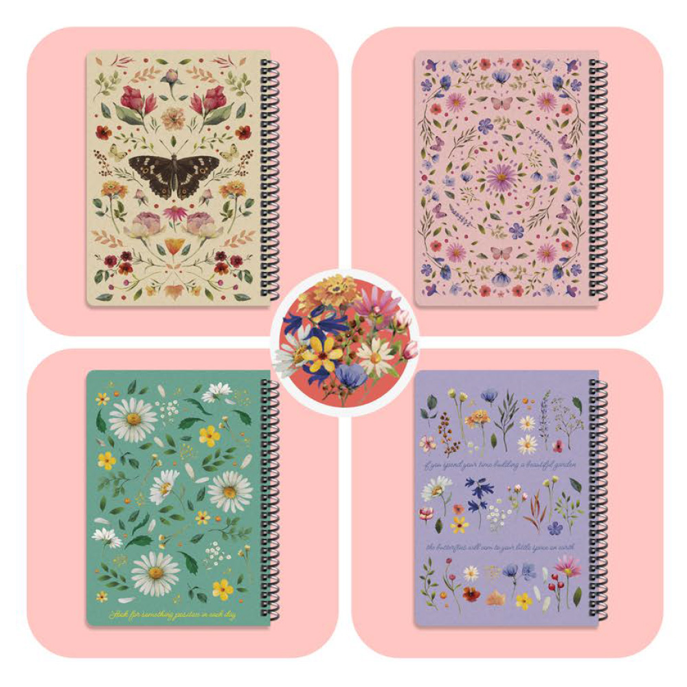 دفتر ۱۰۰ برگ سیمی جلد سخت با استیکر طرح نیچر (برند لانگو)