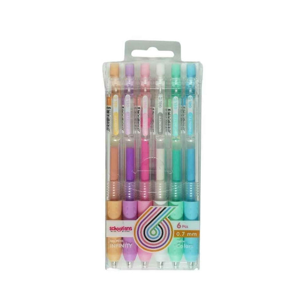 روان نویس 0/7 پاستلی بسته ۶ عددی سری اینفینیتی (برند اسکول فنز)