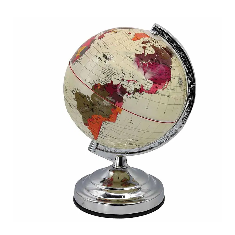 کره جغرافیایی سایز ۲۰ کرم پایه فلزی (برند ایده)