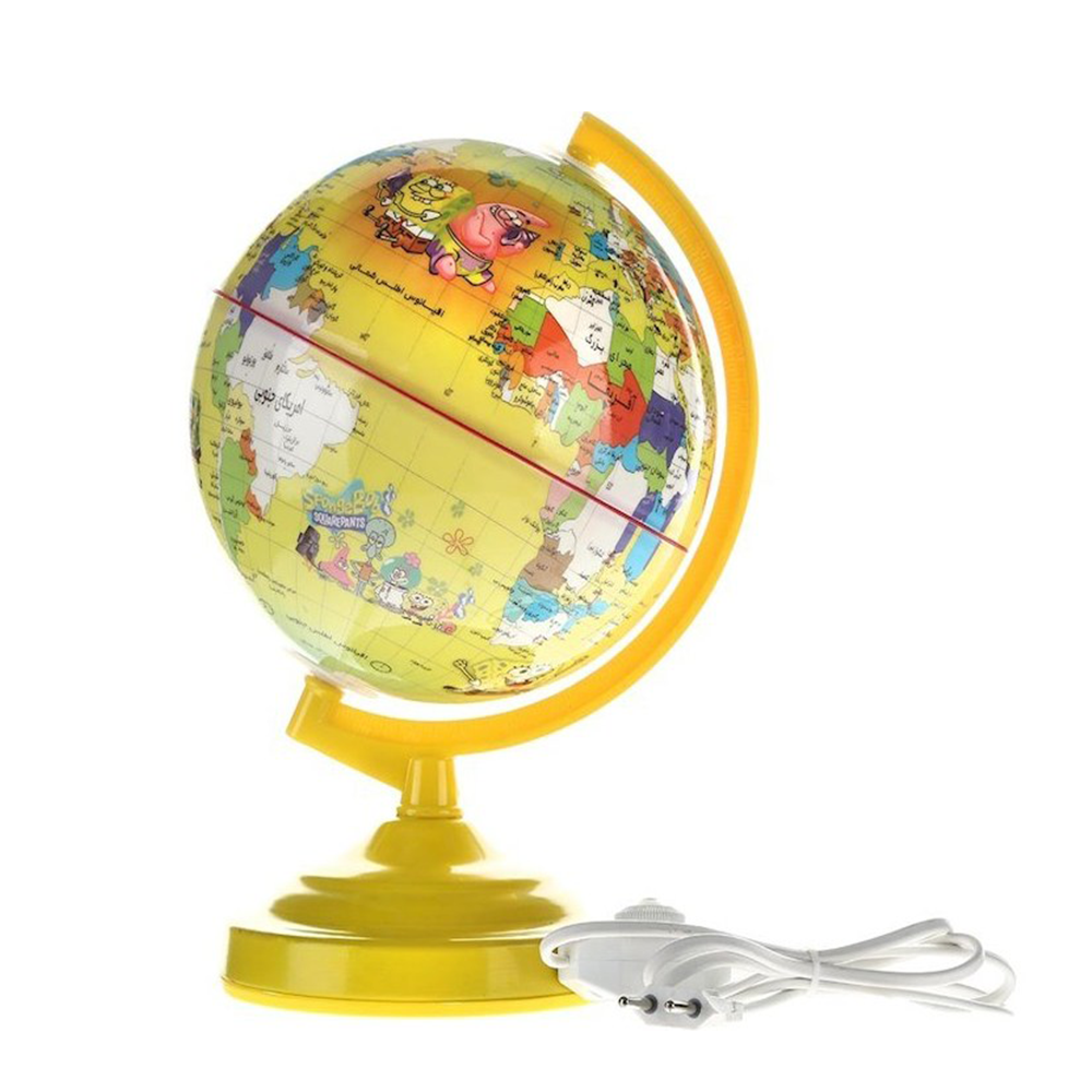 کره جغرافیایی فانتزی سایز ۲۰ پایه فلزی چراغدار (برند ایده)