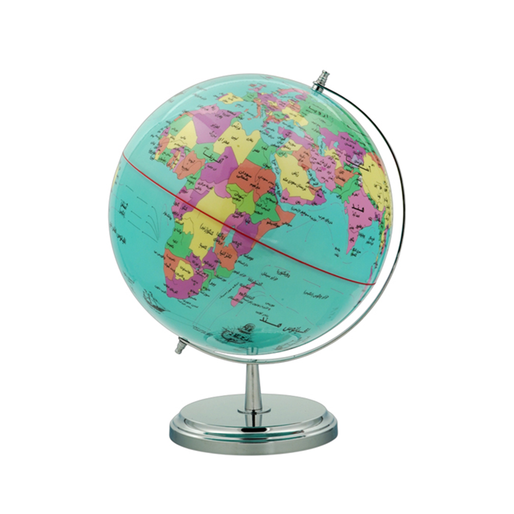 کره جغرافیایی سایز ۳۰ آبی پایه فلزی (برند ایده)