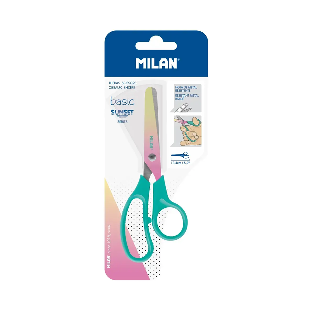 قیچی مهد کودک فیروزه ای (برند میلان)