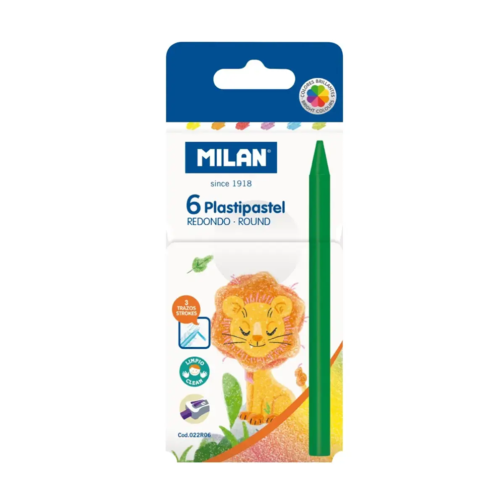 پاستل روغنی 6 رنگ گرد (برند میلان)