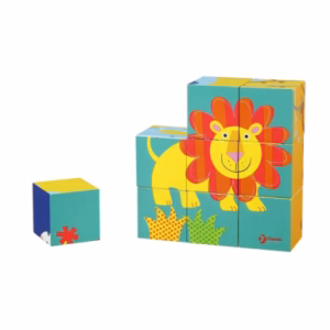 پازل مکعبی چوبی مدل حیوانات Wild Animal Block Puzzle (برند کلاسیک ورلد)
